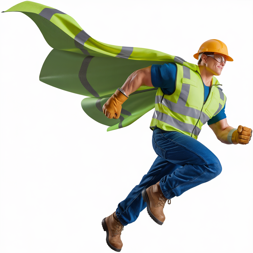 Superbohater w odblaskowej pelerynie – metafora niewłaściwego doboru odzieży ostrzegawczej EN 20471 i alternatywy w postaci szelek EN 13356